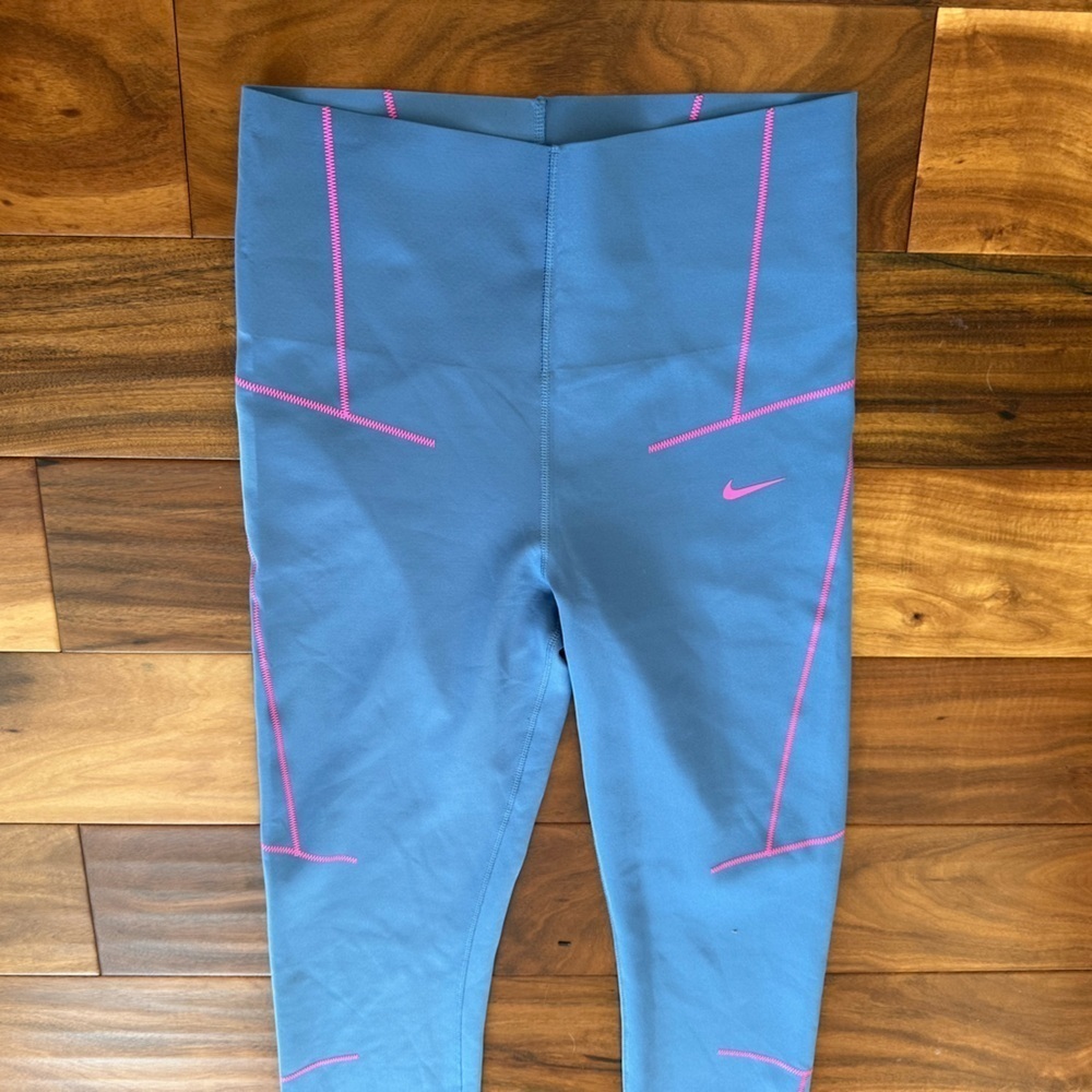 Nike Zip Zag Blue Tights Dri Fit size Small - Picture 4 of 6